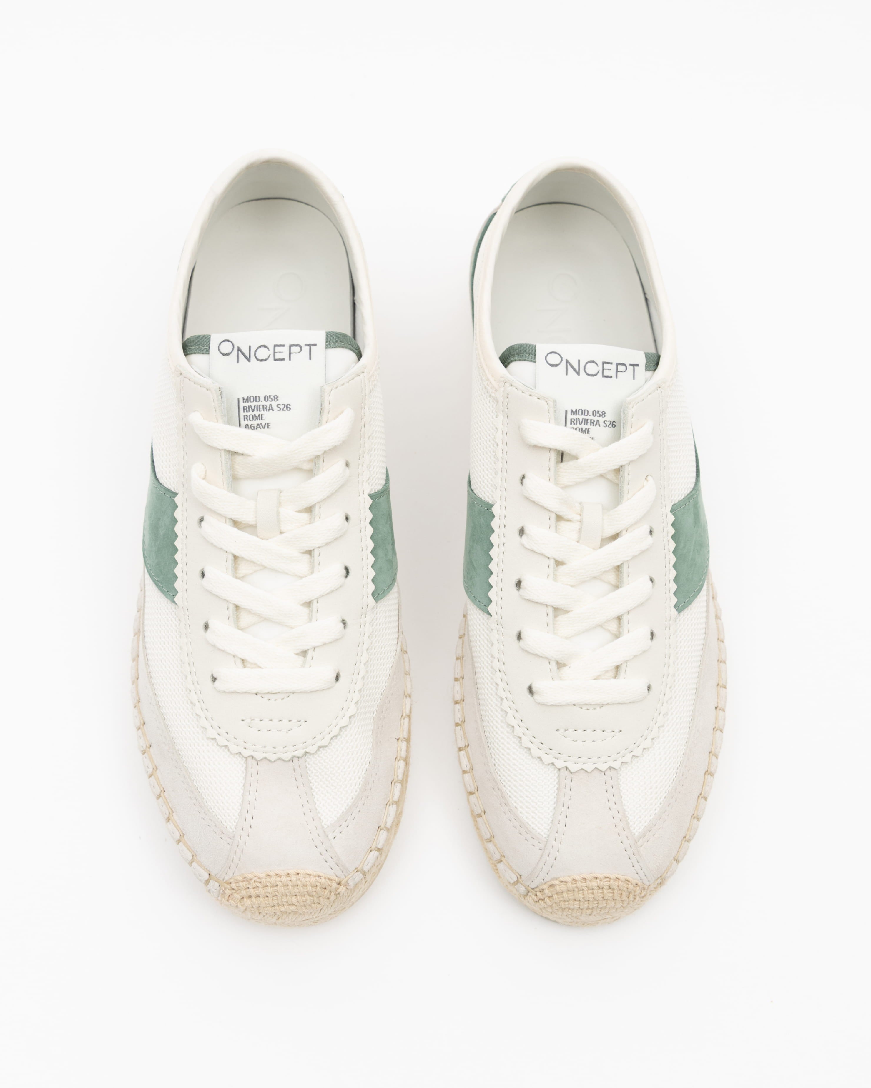 REVERIE225×11 ROME Canvas Espadrille Sneaker | Leather Trim | Oncept | ONCEPT